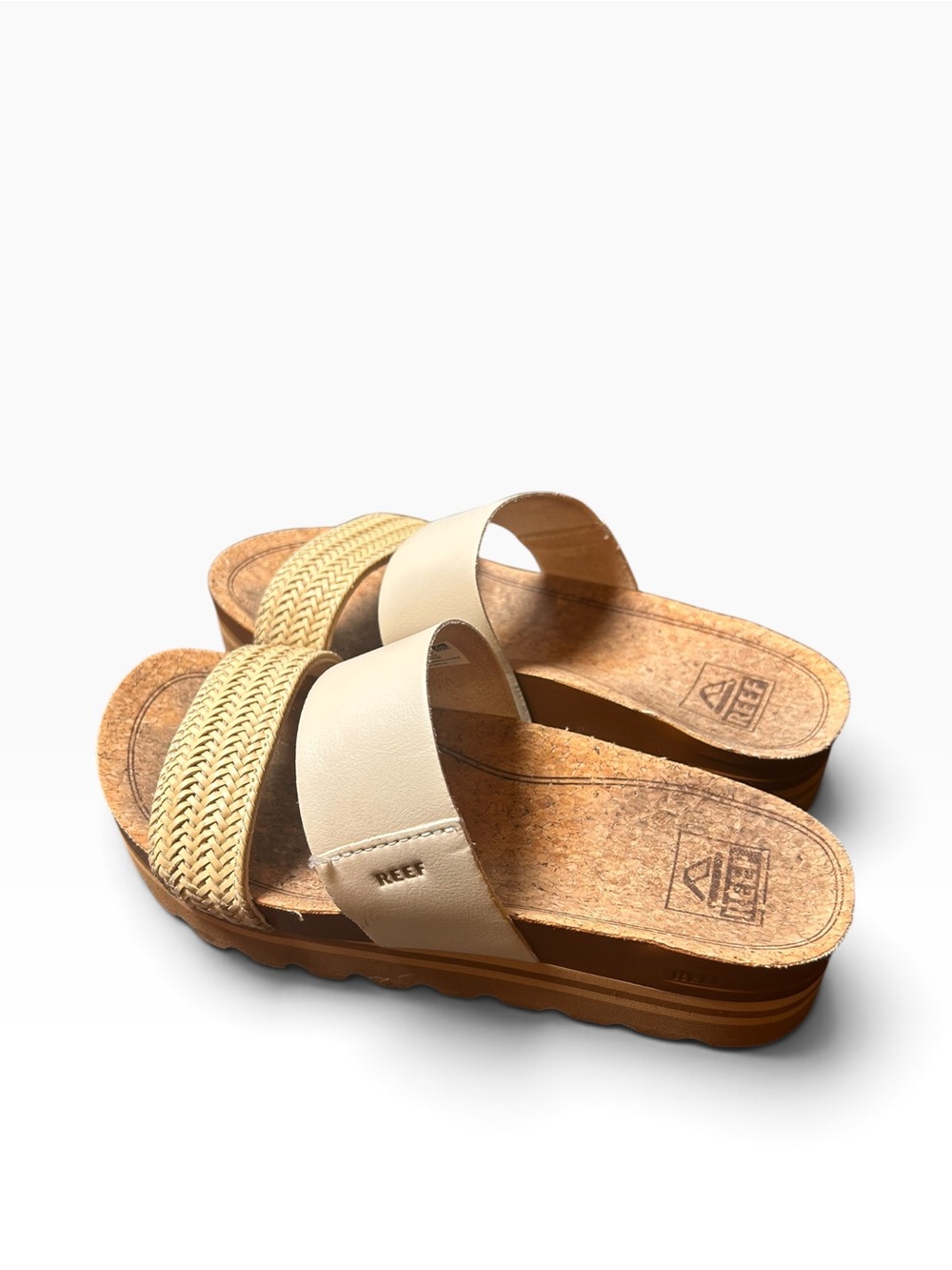 Reef Cushion Vista Hi Braided
Platform Slides Vintage White Size
6/36 - Picture 5 of 12
